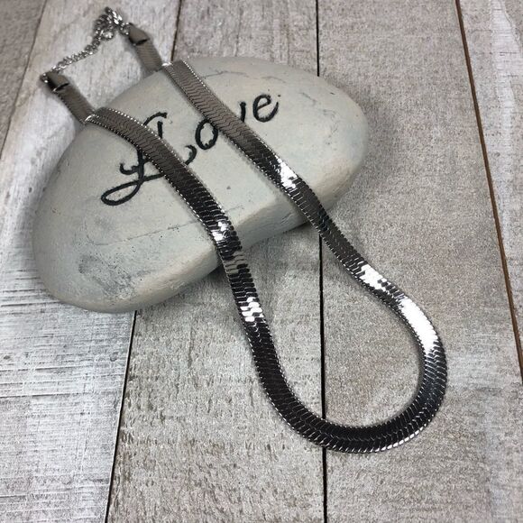 COPY - Silver Herringbone/Snake Chain 6mm Necklace - Picture 4 of 5
